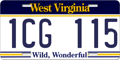 WV license plate 1CG115