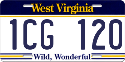 WV license plate 1CG120