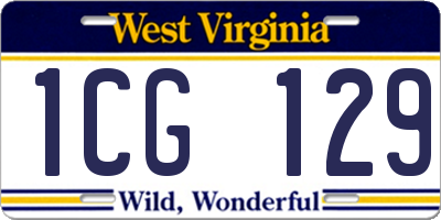 WV license plate 1CG129