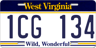 WV license plate 1CG134