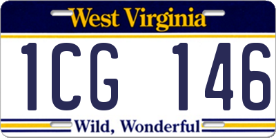WV license plate 1CG146
