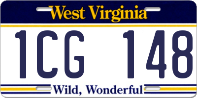 WV license plate 1CG148