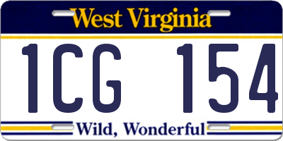 WV license plate 1CG154