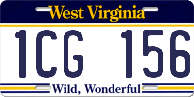 WV license plate 1CG156