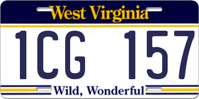 WV license plate 1CG157