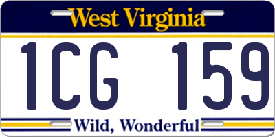 WV license plate 1CG159