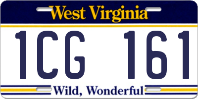 WV license plate 1CG161