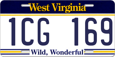 WV license plate 1CG169