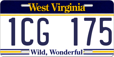 WV license plate 1CG175