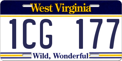WV license plate 1CG177