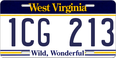 WV license plate 1CG213
