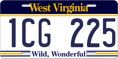 WV license plate 1CG225