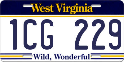 WV license plate 1CG229