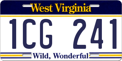 WV license plate 1CG241