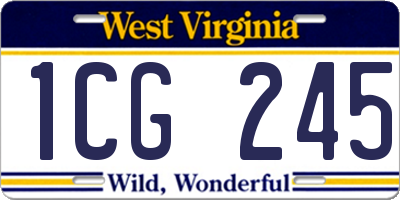 WV license plate 1CG245