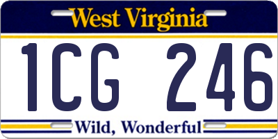 WV license plate 1CG246