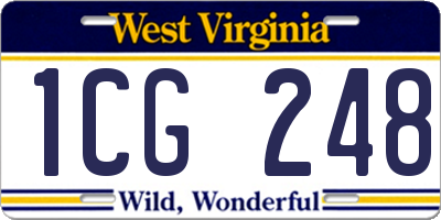 WV license plate 1CG248