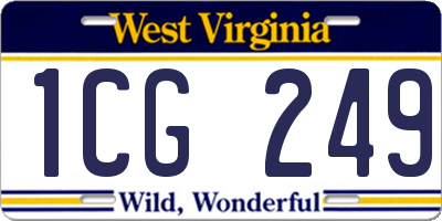 WV license plate 1CG249