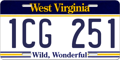 WV license plate 1CG251