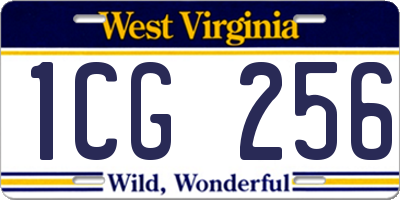 WV license plate 1CG256