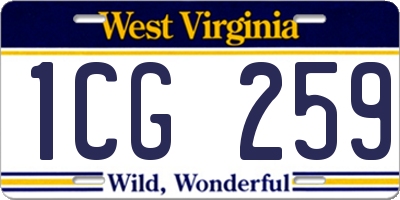 WV license plate 1CG259