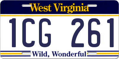 WV license plate 1CG261