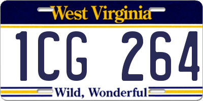 WV license plate 1CG264