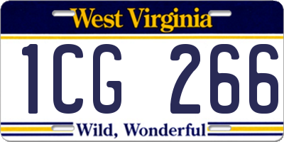 WV license plate 1CG266