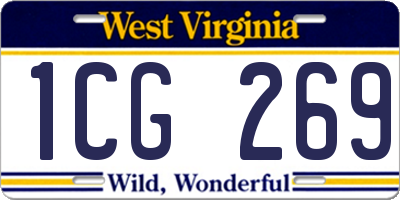 WV license plate 1CG269