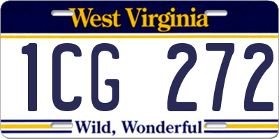 WV license plate 1CG272