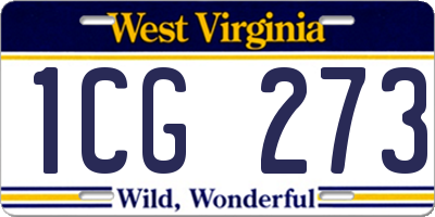 WV license plate 1CG273