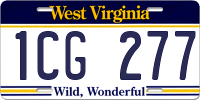 WV license plate 1CG277