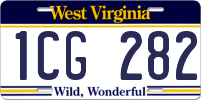 WV license plate 1CG282