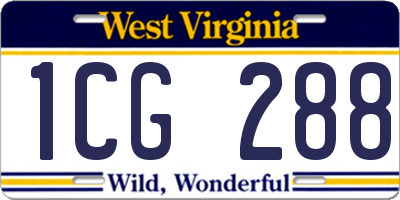 WV license plate 1CG288
