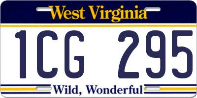 WV license plate 1CG295