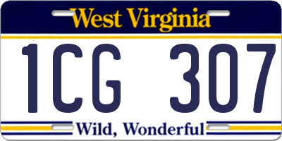WV license plate 1CG307