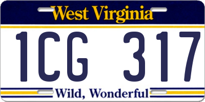 WV license plate 1CG317
