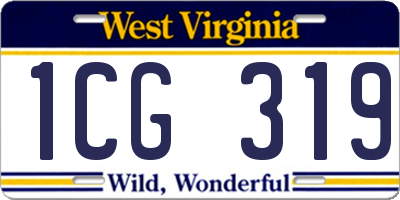 WV license plate 1CG319