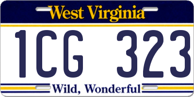 WV license plate 1CG323