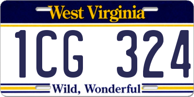WV license plate 1CG324