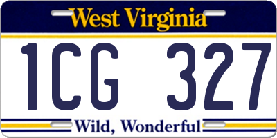 WV license plate 1CG327