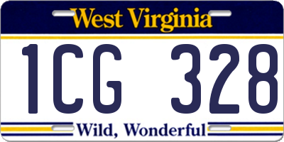 WV license plate 1CG328