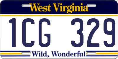 WV license plate 1CG329