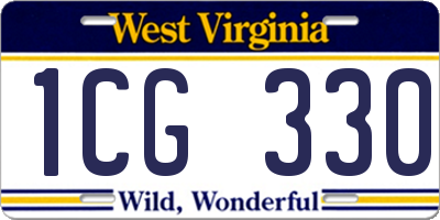 WV license plate 1CG330