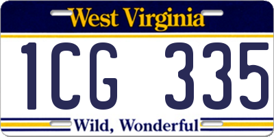 WV license plate 1CG335