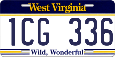 WV license plate 1CG336