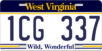 WV license plate 1CG337