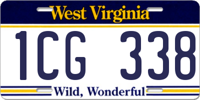 WV license plate 1CG338