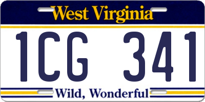 WV license plate 1CG341