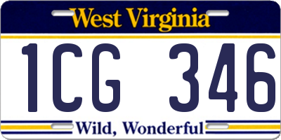 WV license plate 1CG346